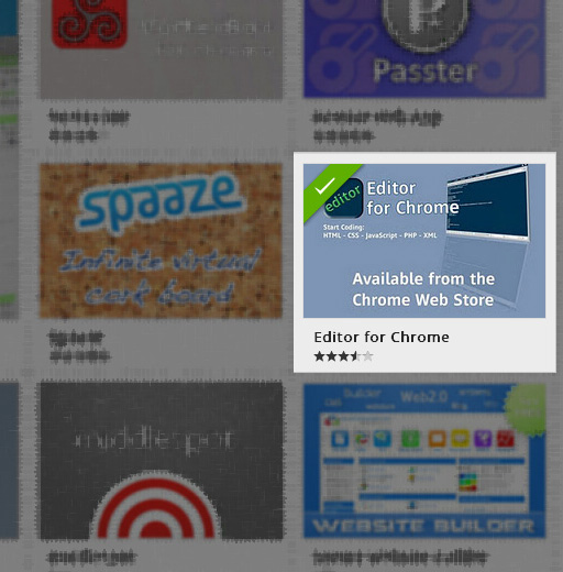 Editor for Chrome's Ad in the Chrome Web Store