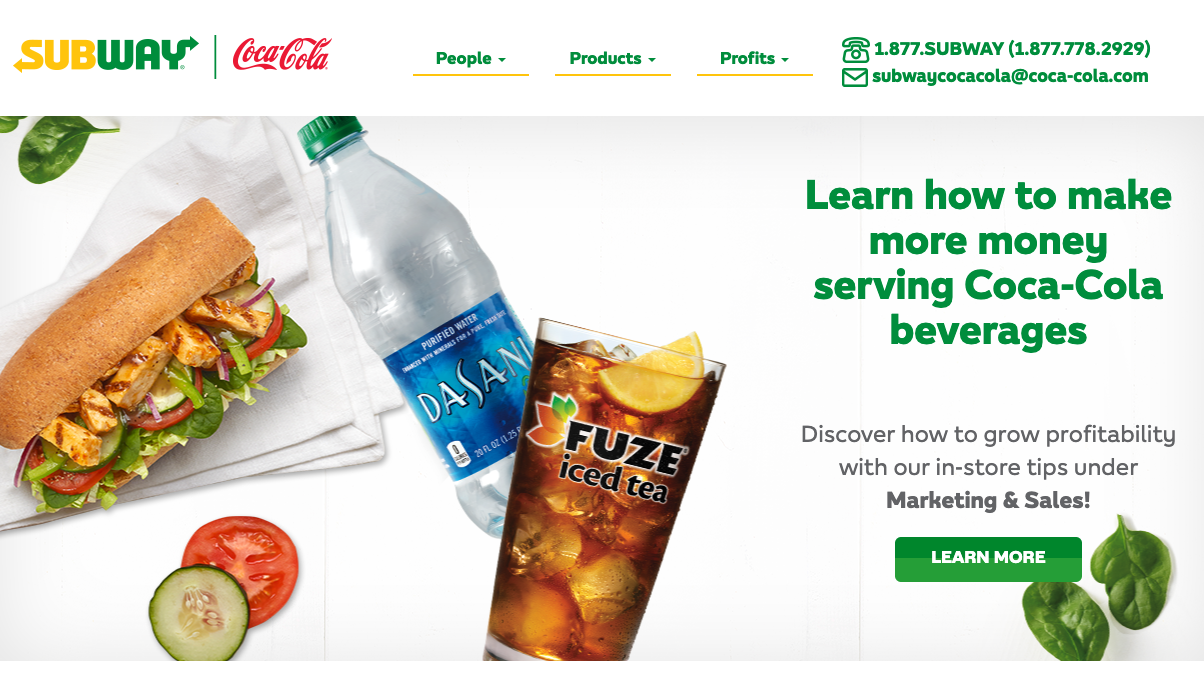 Subway Coca-Cola Website